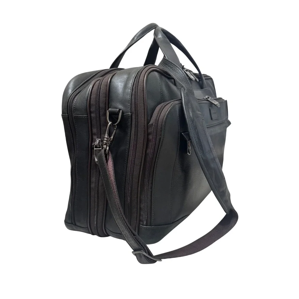 Hartmann Briefcase Mens Large Black Vintage Leather Laptop Messenger‎ Bag